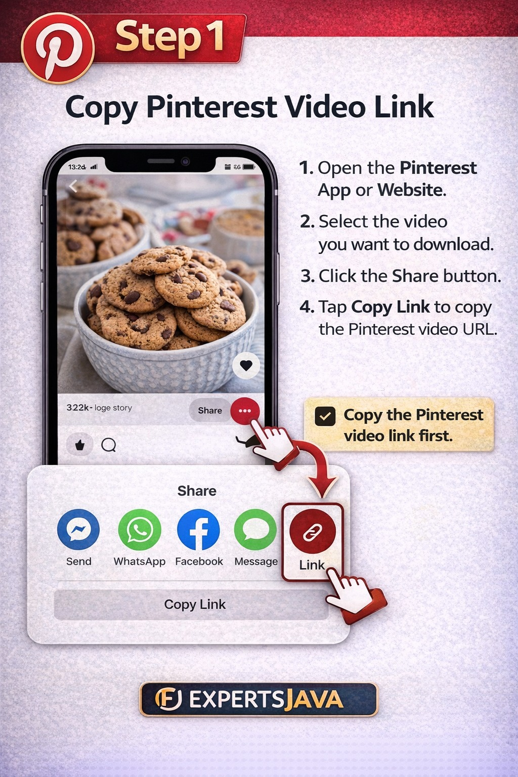 Copy Pinterest video link